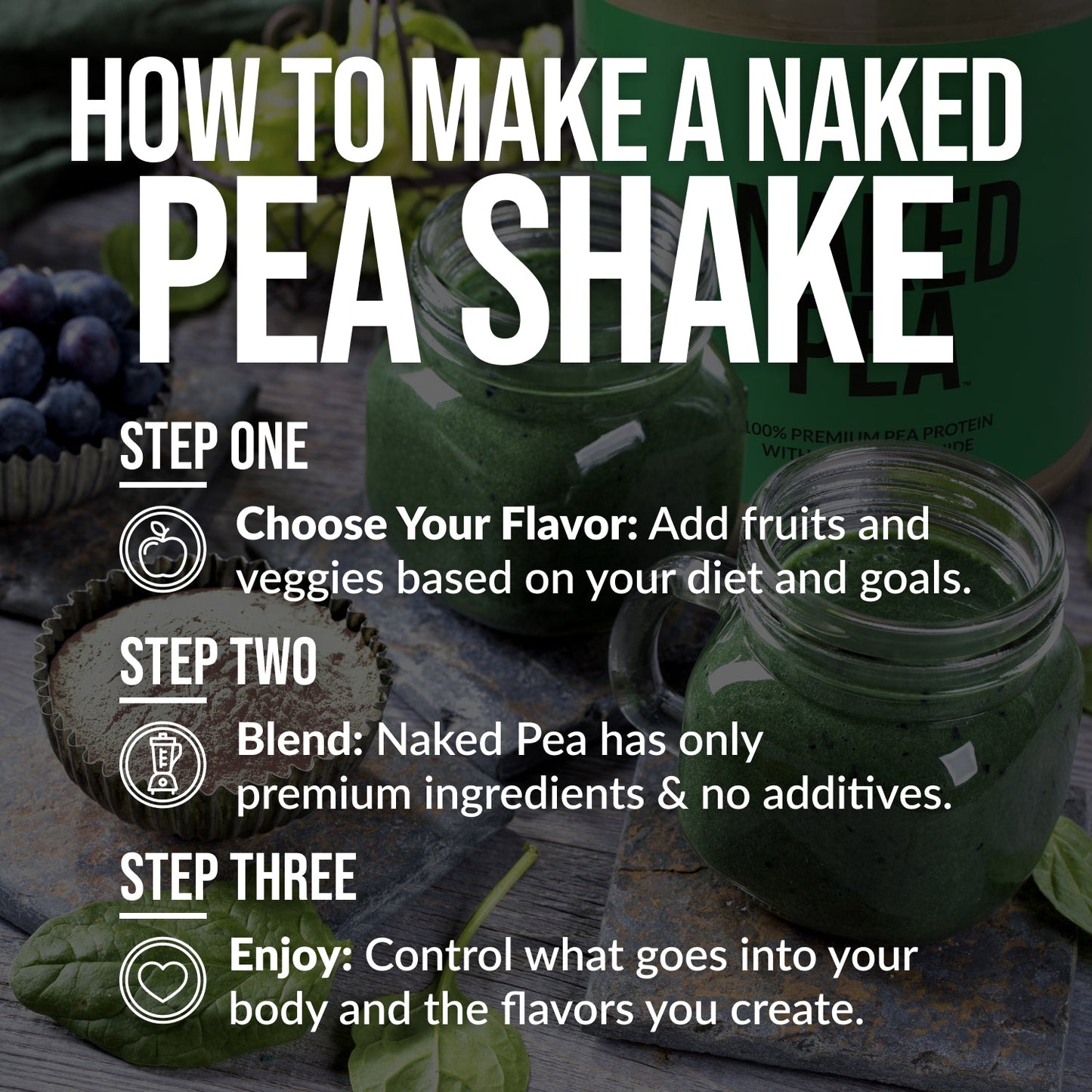 Double Chocolate Pea Protein Powder - Double Chocolate for Convenient Daily Protein Mixing