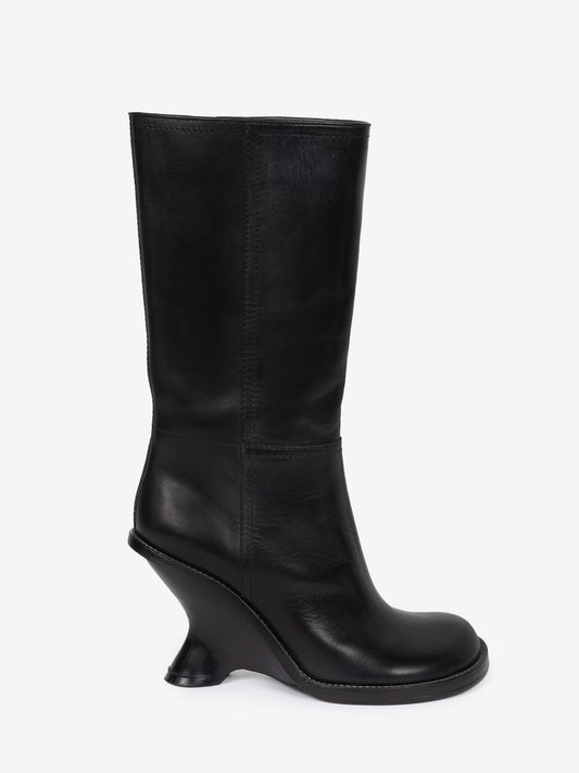 Leather Wedge Boots