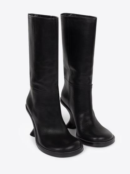 Leather Wedge Boots