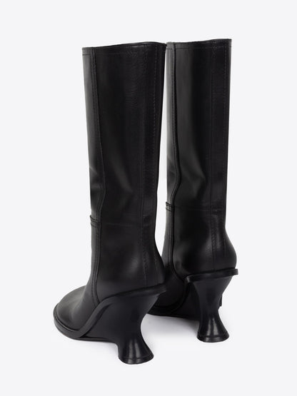 Leather Wedge Boots