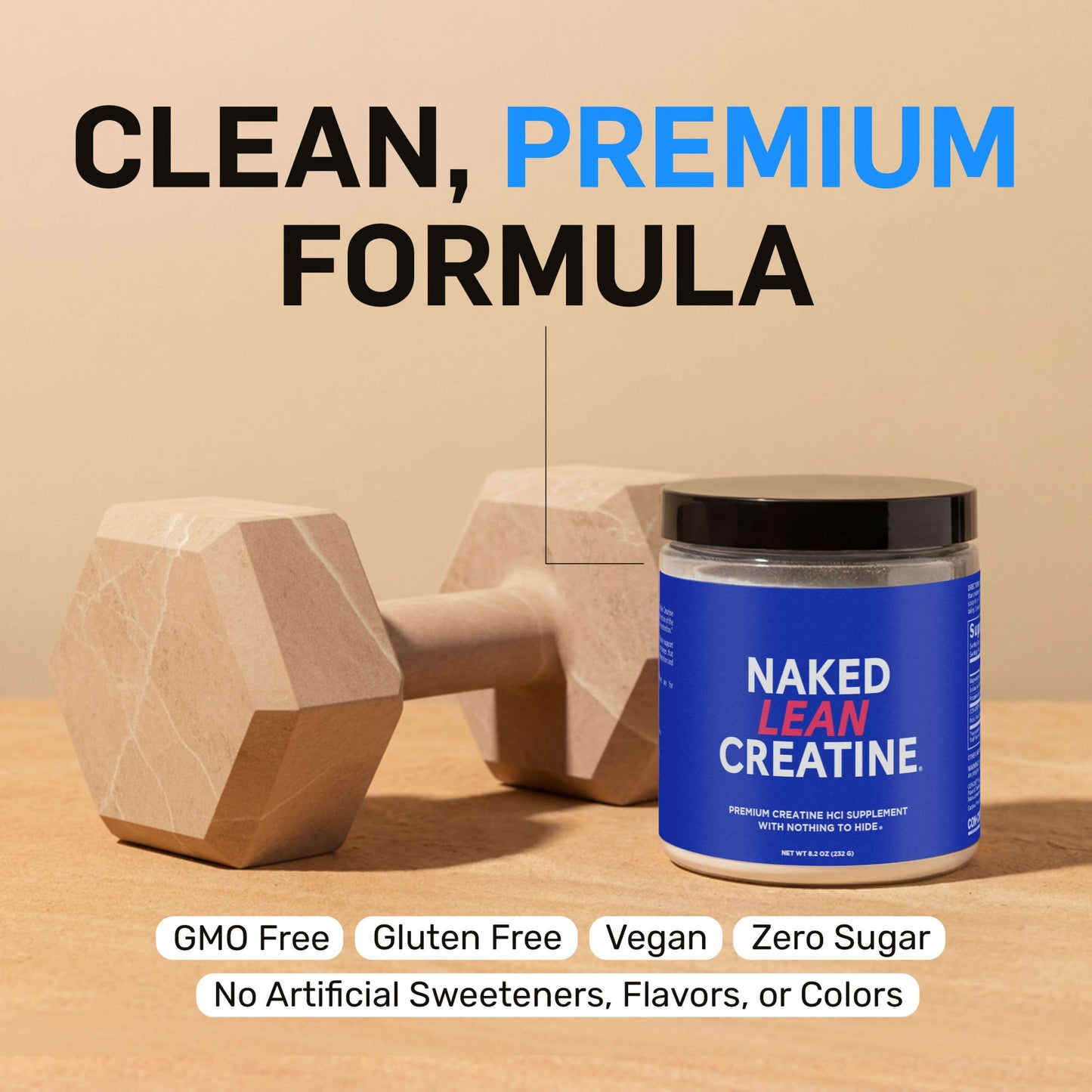 Creatine HCl Powder - Unflavored for Simple Pre - or Post - Workout Routines