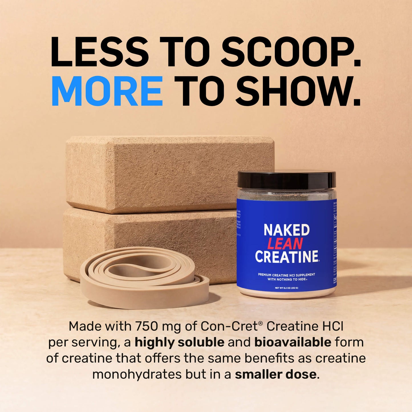 Creatine HCl Powder - Unflavored for Simple Pre - or Post - Workout Routines