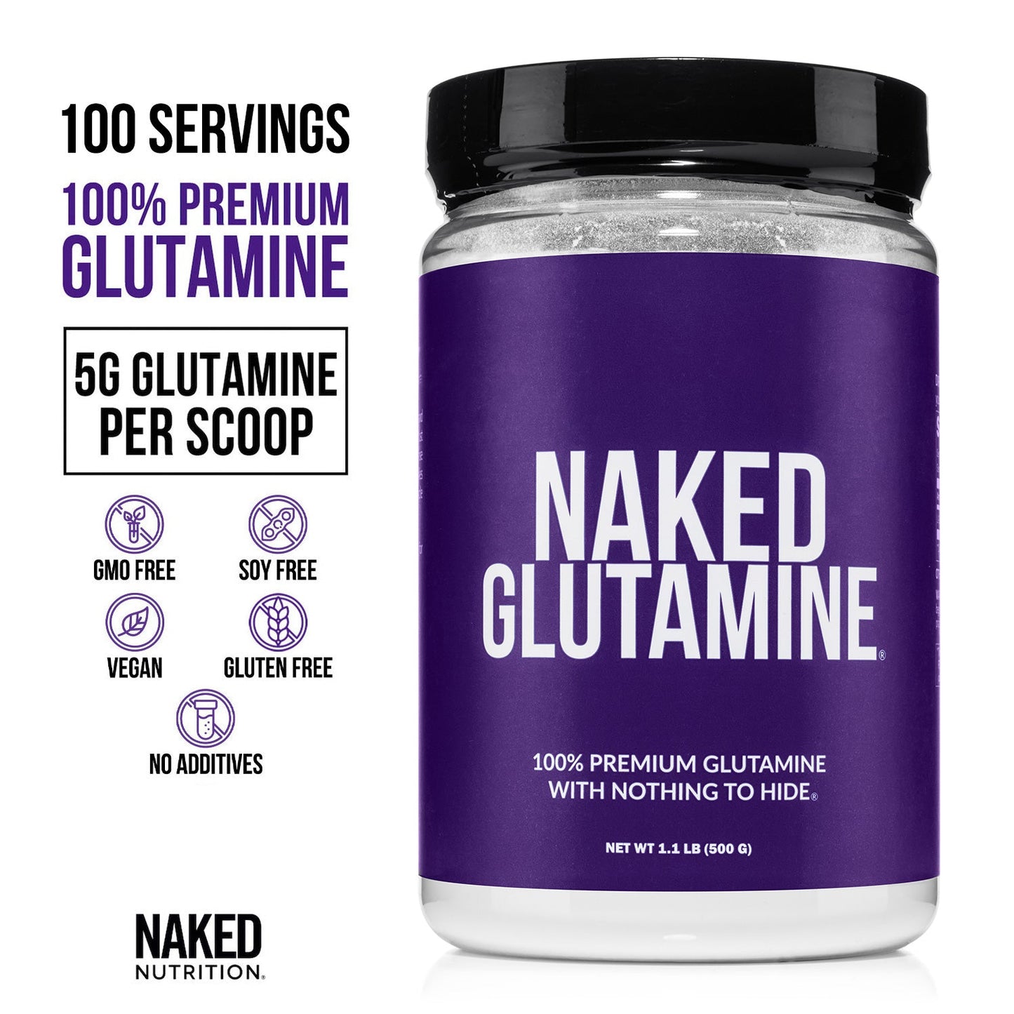 Glutamine Powder - 1.1LB for Simple Pre - or Post - Workout Routines