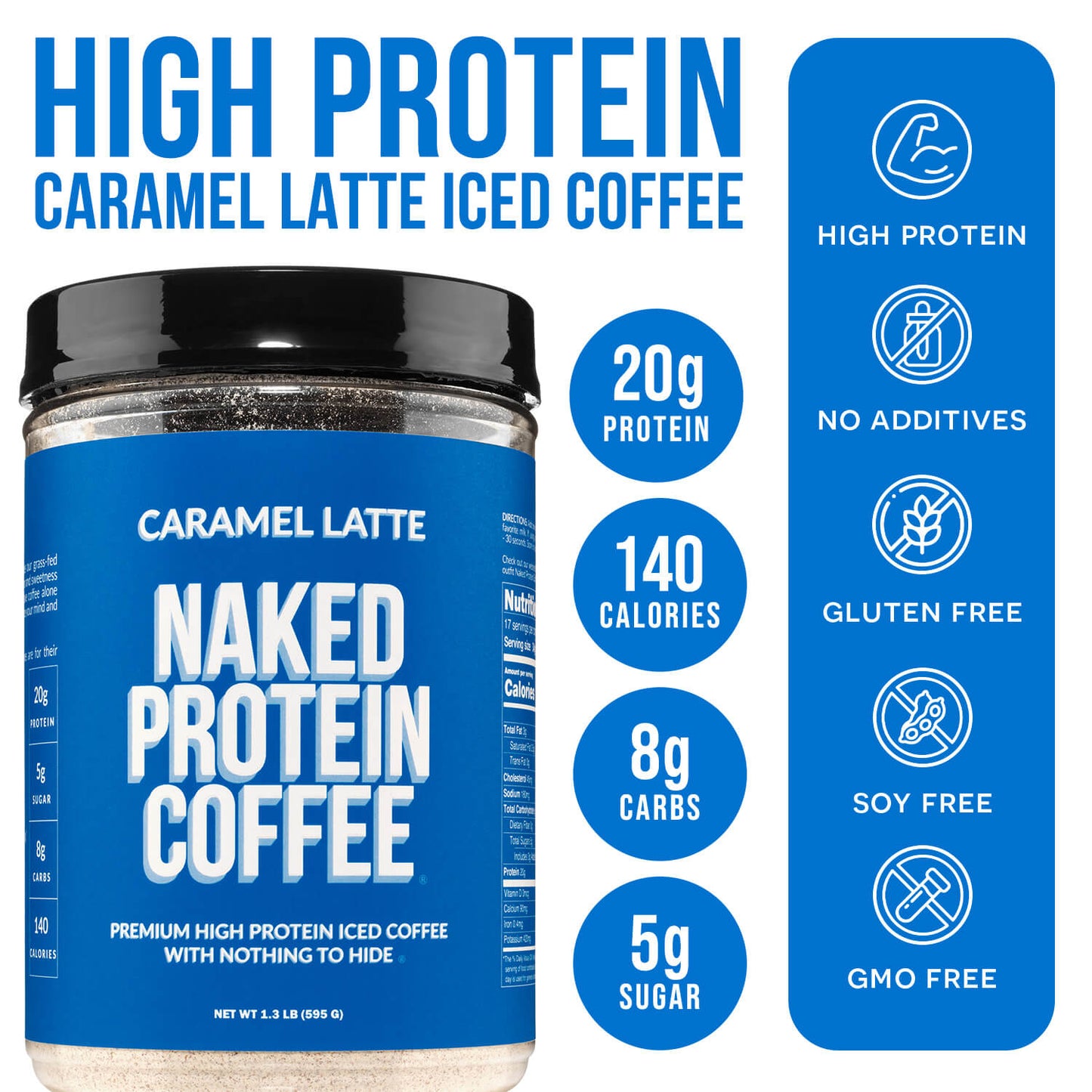 Caramel Latte Protein Iced Coffee - Caramel Latte for Smooth Iced Coffee Protein Routines