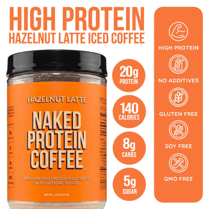 Hazelnut Latte Protein Iced Coffee - Hazelnut Latte for Smooth Iced Coffee Protein Routines