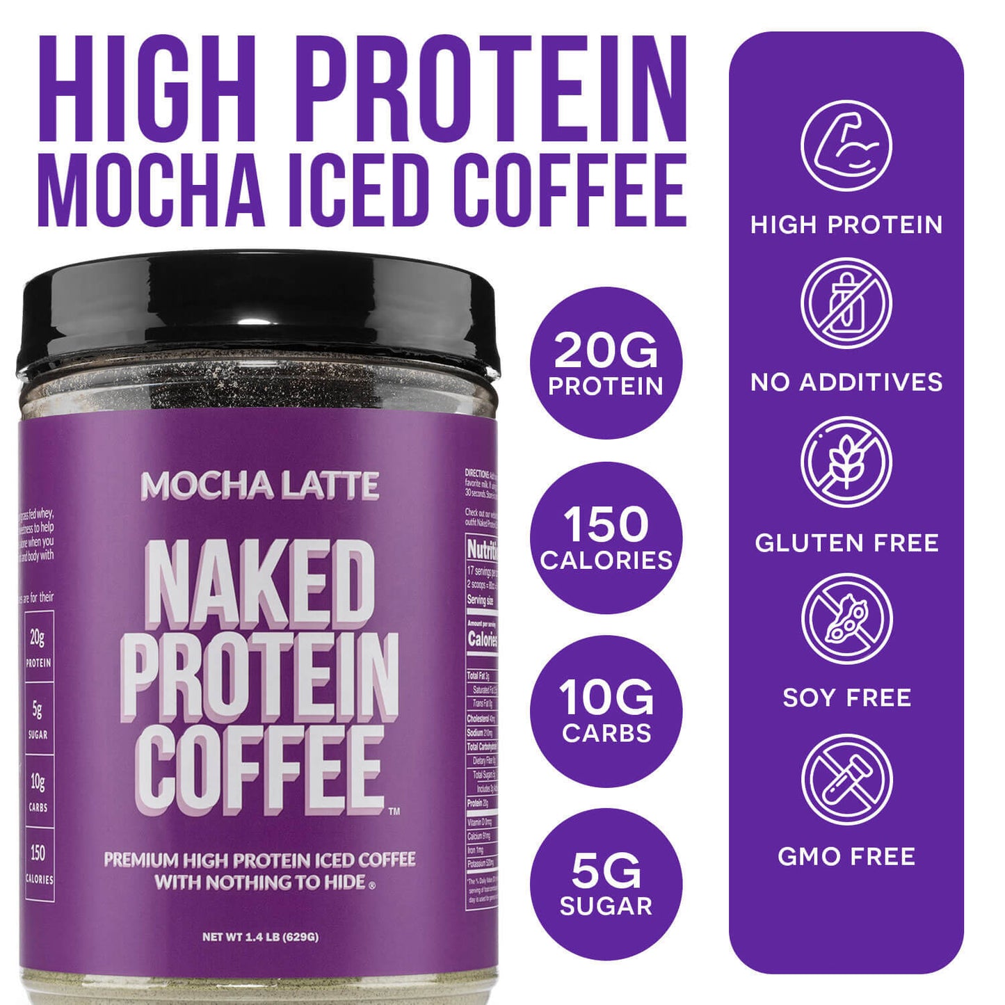 Mocha Latte Protein Iced Coffee - Mocha Latte for Smooth Iced Coffee Protein Routines