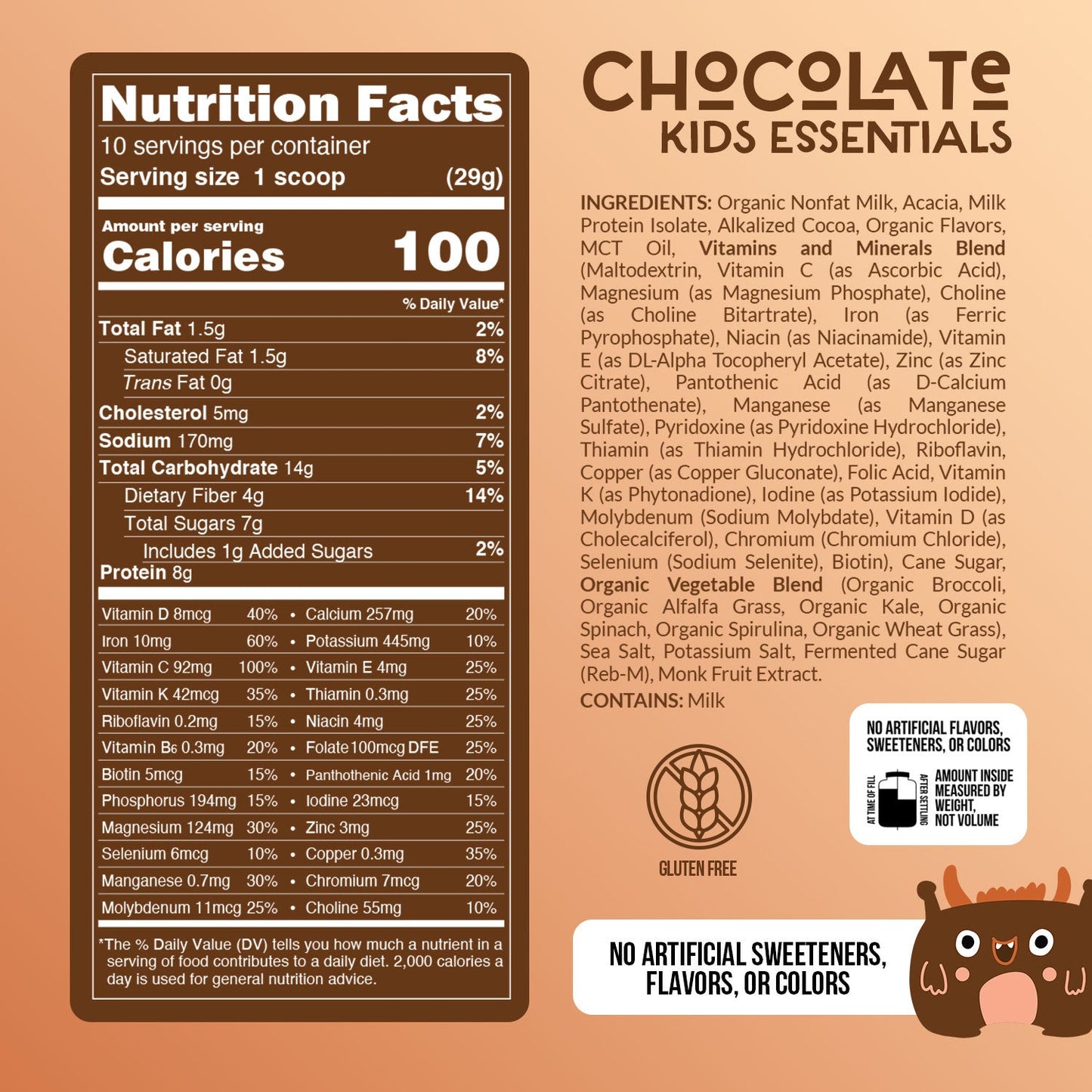 Kids Nutrition Shake - Chocolate Formula for Simple Daily Nutrition Routines