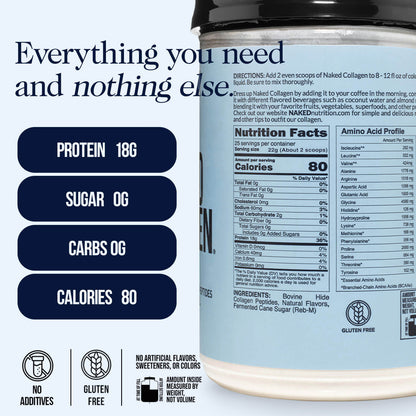 Caramel Collagen Peptides Powder - Caramel Collagen Peptides for Smooth Drinks, Coffee and Recipes
