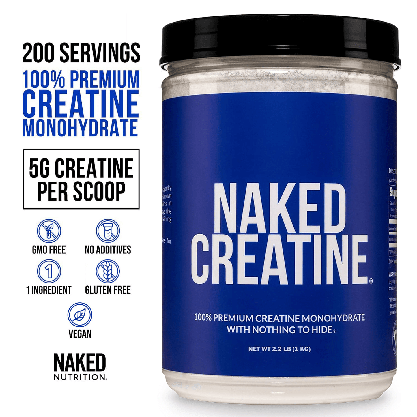 Creatine Monohydrate Powder - Unflavored - Value Size for Simple Pre - or Post - Workout Routines