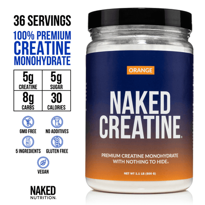 Orange Creatine Monohydrate Powder - Orange for Simple Pre - or Post - Workout Routines