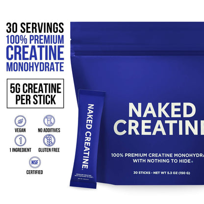 Creatine Travel Packets - Unflavored Sticks for Simple Pre - or Post - Workout Routines