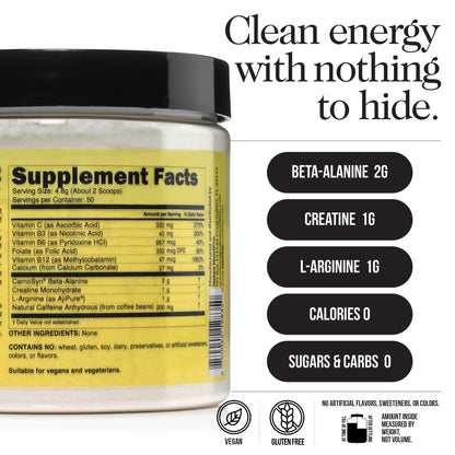 Pre Workout Supplement - Unflavored for Simple Pre - or Post - Workout Routines