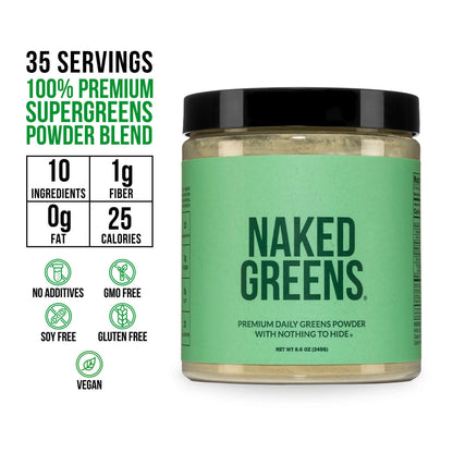 Organic Greens, Prebiotic and Probiotic Powder for Straightforward Daily Mixing