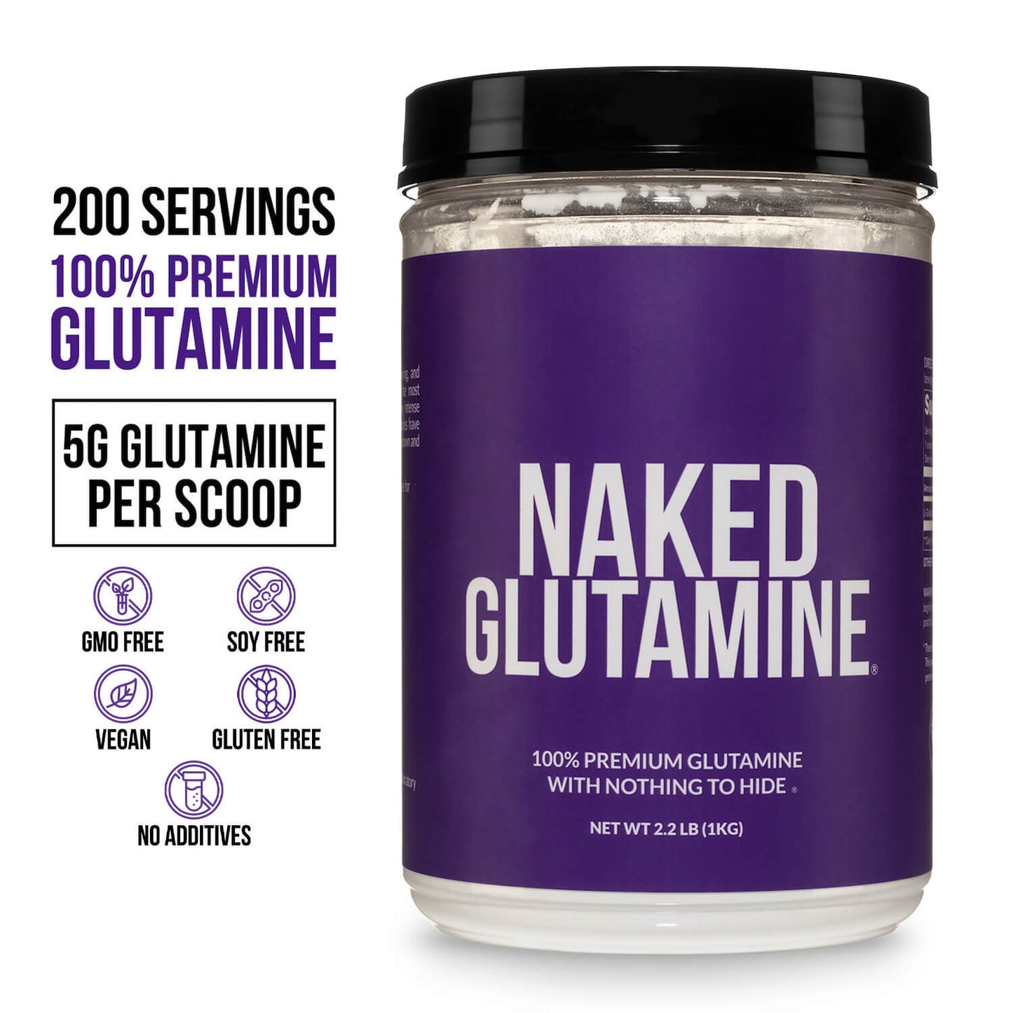 Glutamine Powder - 2.2LB for Simple Pre - or Post - Workout Routines