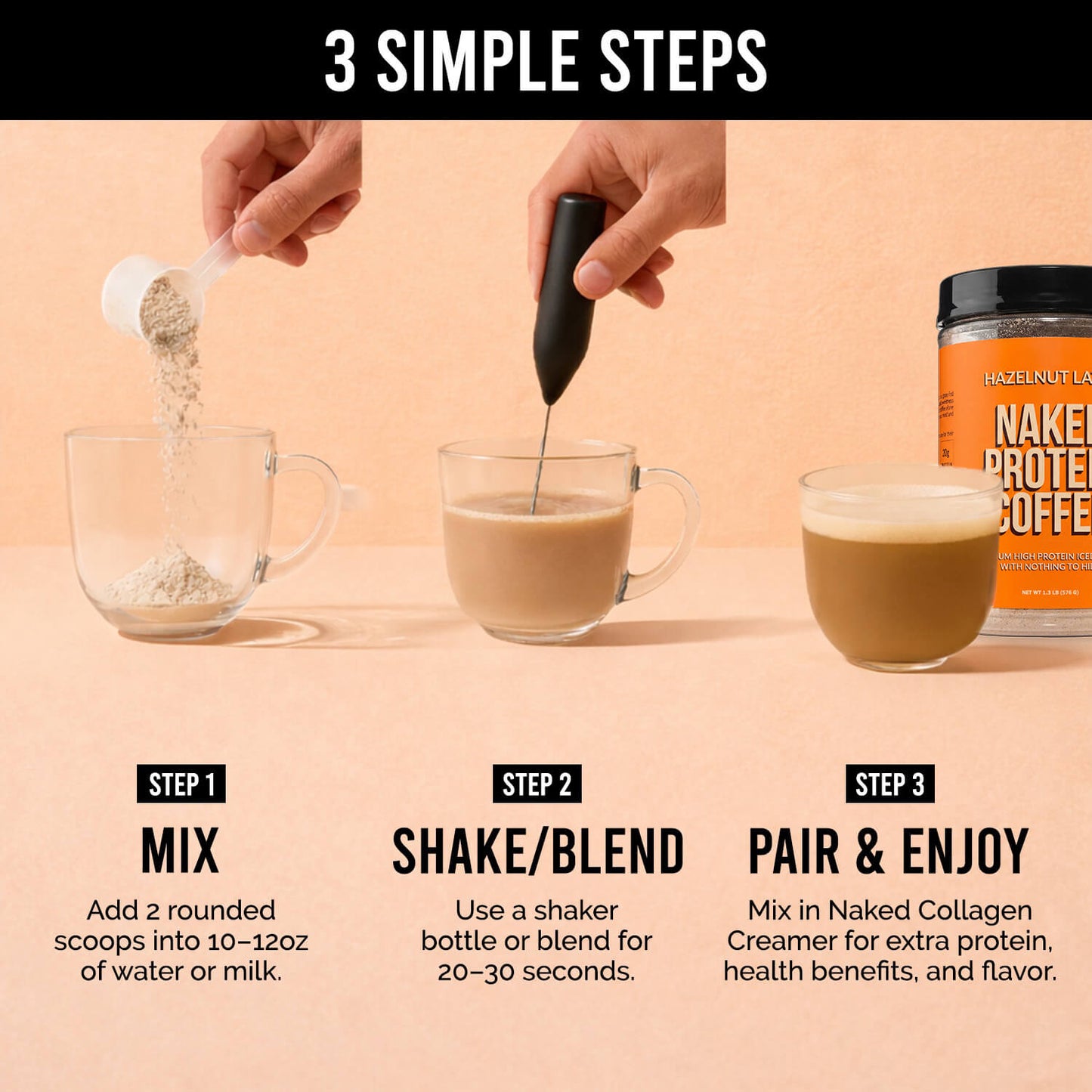 Hazelnut Latte Protein Iced Coffee - Hazelnut Latte for Smooth Iced Coffee Protein Routines