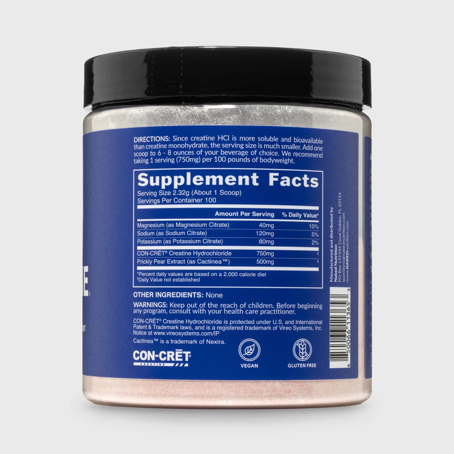 Creatine HCl Powder - Unflavored for Simple Pre - or Post - Workout Routines
