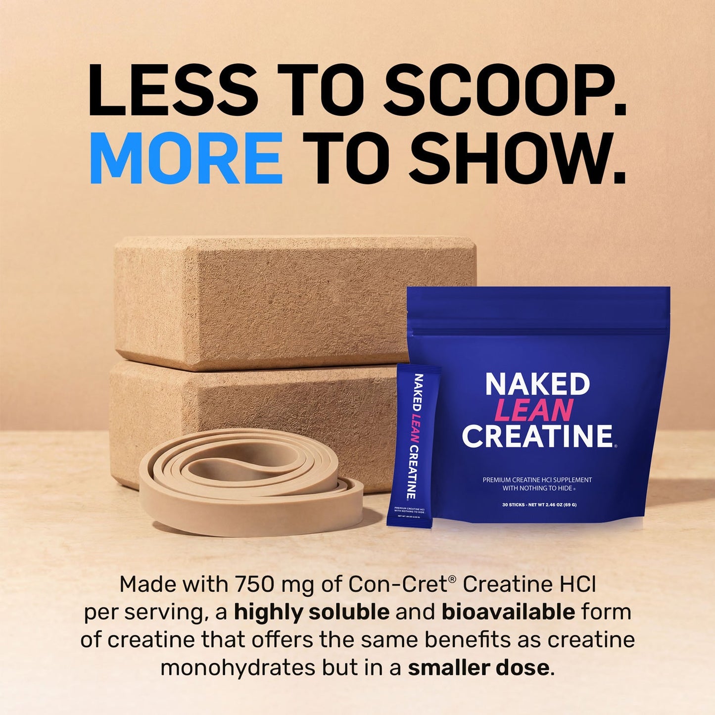 Creatine HCl Travel Packets - Stick Packs for Simple Pre - or Post - Workout Routines