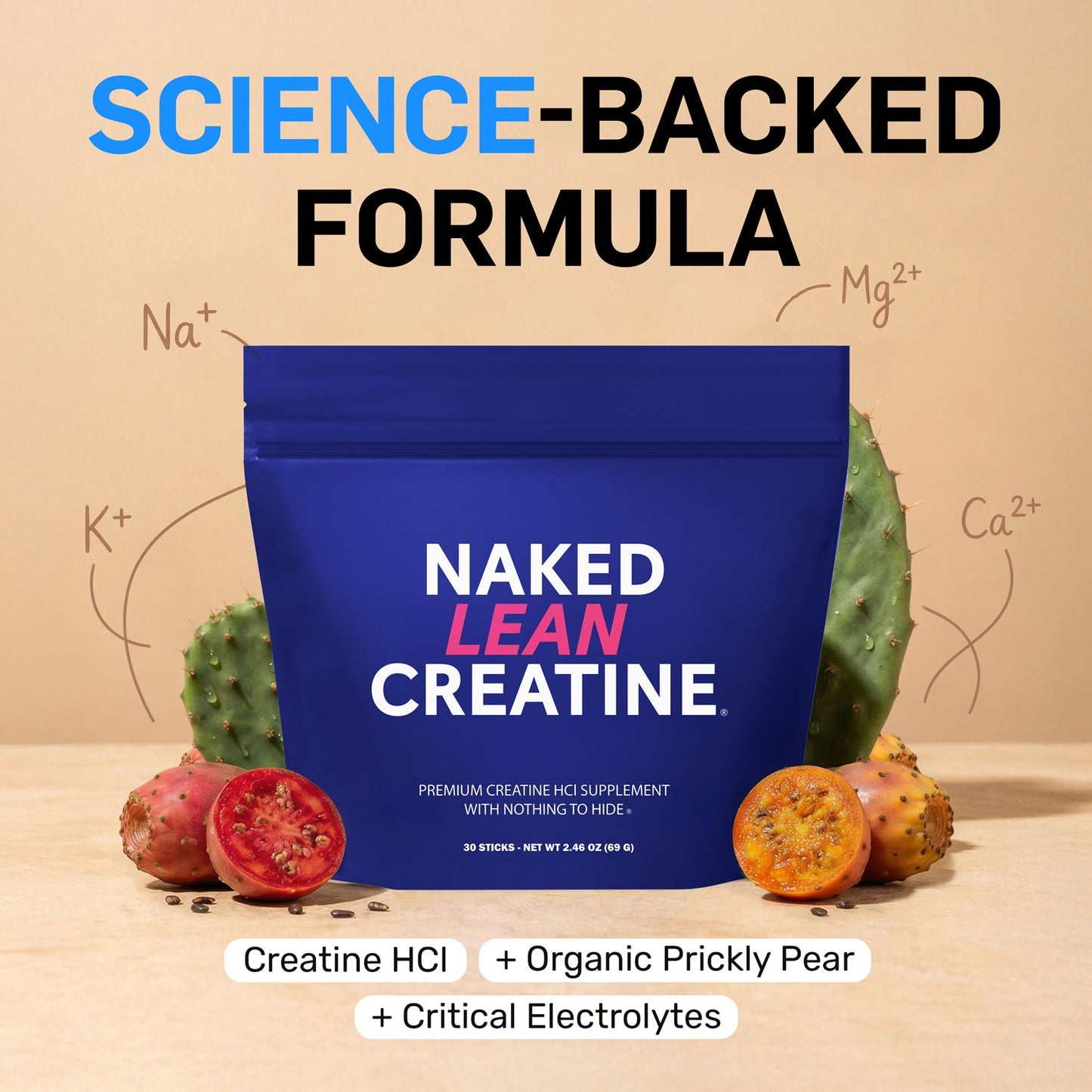 Creatine HCl Travel Packets - Stick Packs for Simple Pre - or Post - Workout Routines