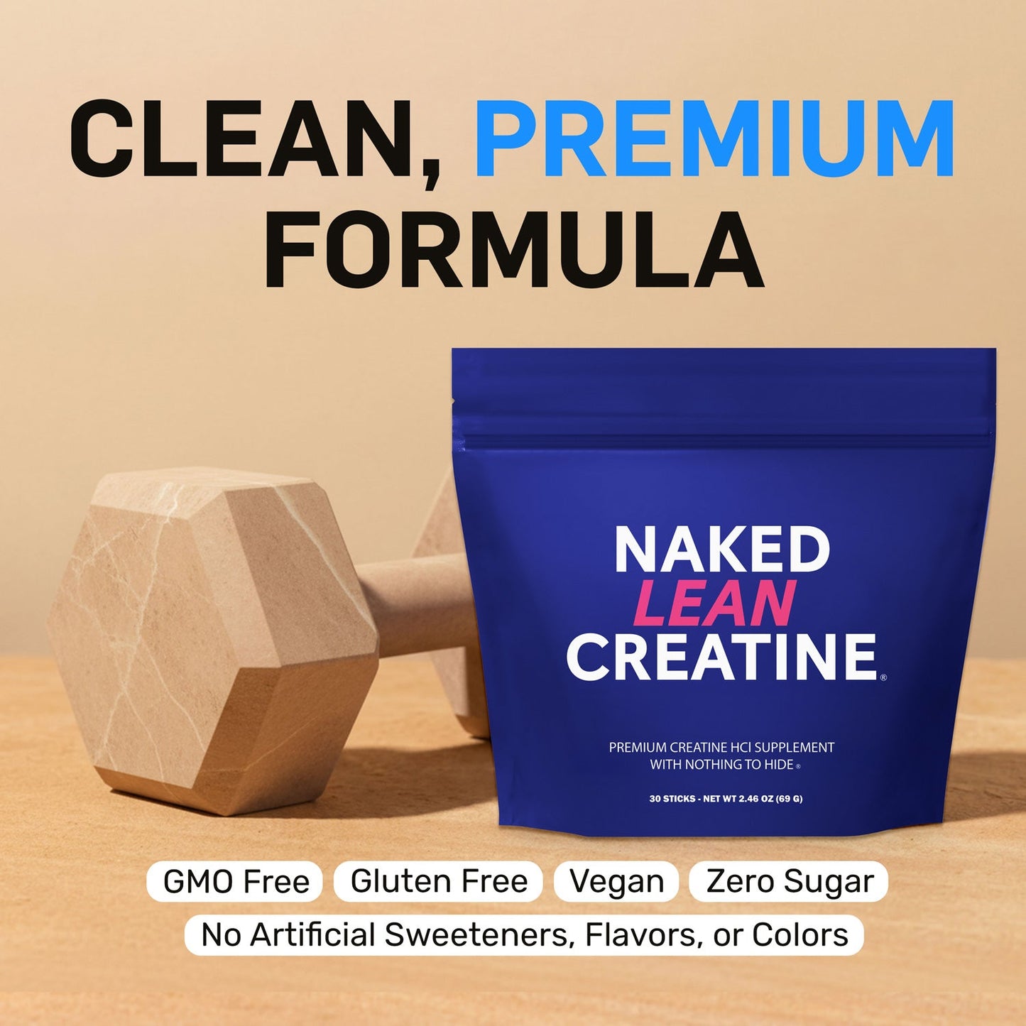 Creatine HCl Travel Packets - Stick Packs for Simple Pre - or Post - Workout Routines