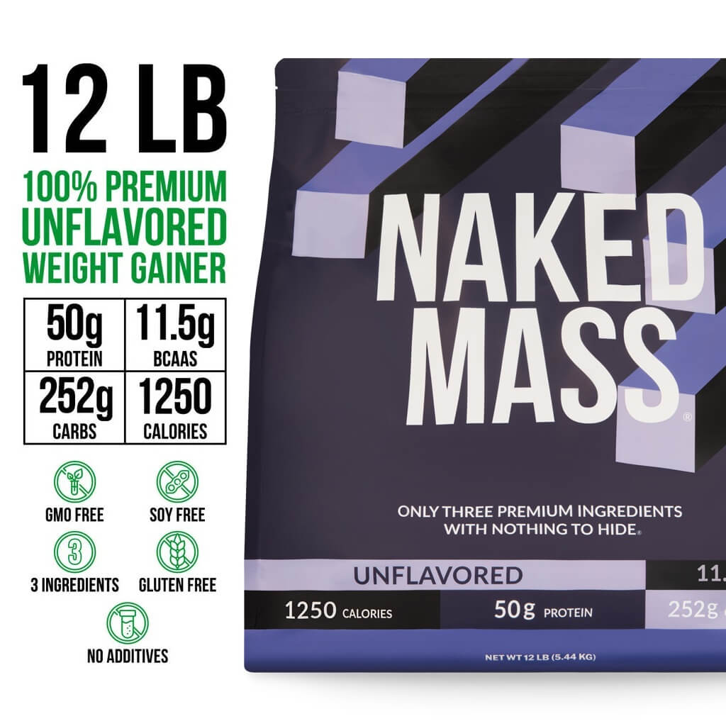 Mass Gainer Protein Supplement - Unflavored 12LB Made for Smooth, Calorie - Rich Shakes