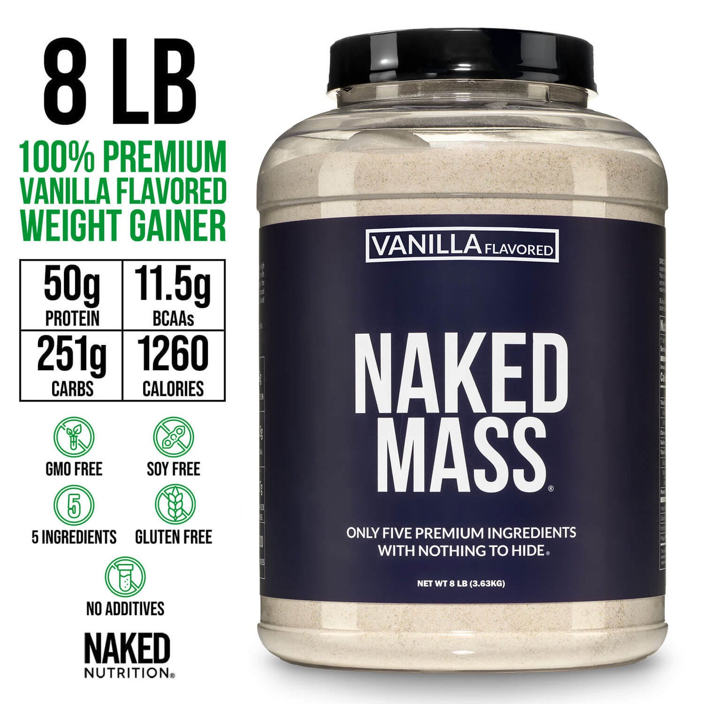 Vanilla Mass Gainer Protein Supplement - Vanilla Made for Smooth, Calorie - Rich Shakes