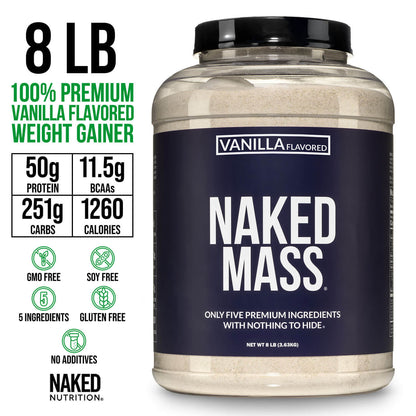 Vanilla Mass Gainer Protein Supplement - Vanilla Made for Smooth, Calorie - Rich Shakes