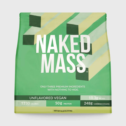 Vegan Mass Gainer Supplement - Unflavored (Vegan) 12LB Made for Smooth, Calorie - Rich Shakes