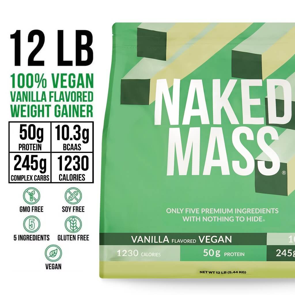 Vanilla Vegan Mass Gainer Supplement - Vanilla (Vegan) 12LB Made for Smooth, Calorie - Rich Shakes