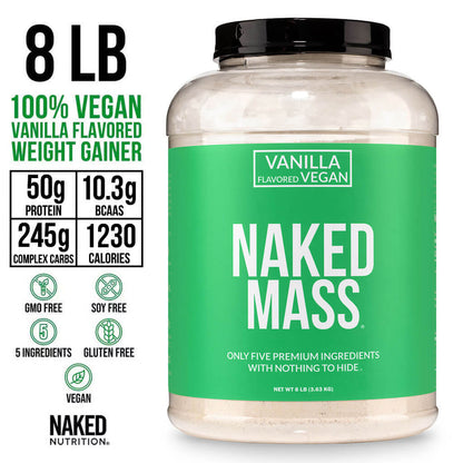 Vanilla Vegan Mass Gainer Supplement - Vanilla (Vegan) Made for Smooth, Calorie - Rich Shakes