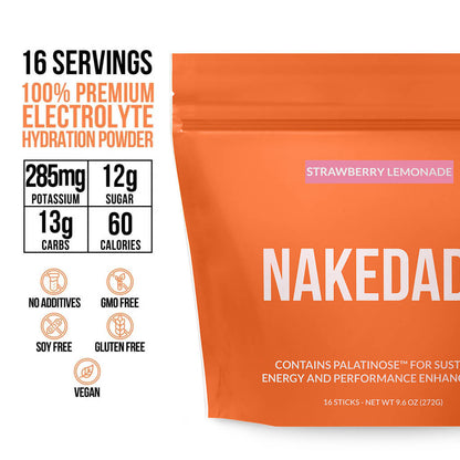 Electrolytes Powder Packets - Strawberry Lemonade - Strawberry Lemonade for Quick Drink Preparation On the Go