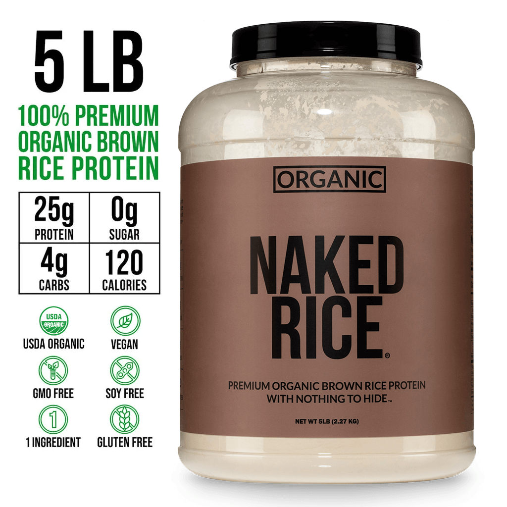 Organic Brown Rice Protein Powder - 5LB Unflavored for Convenient Daily Protein Mixing