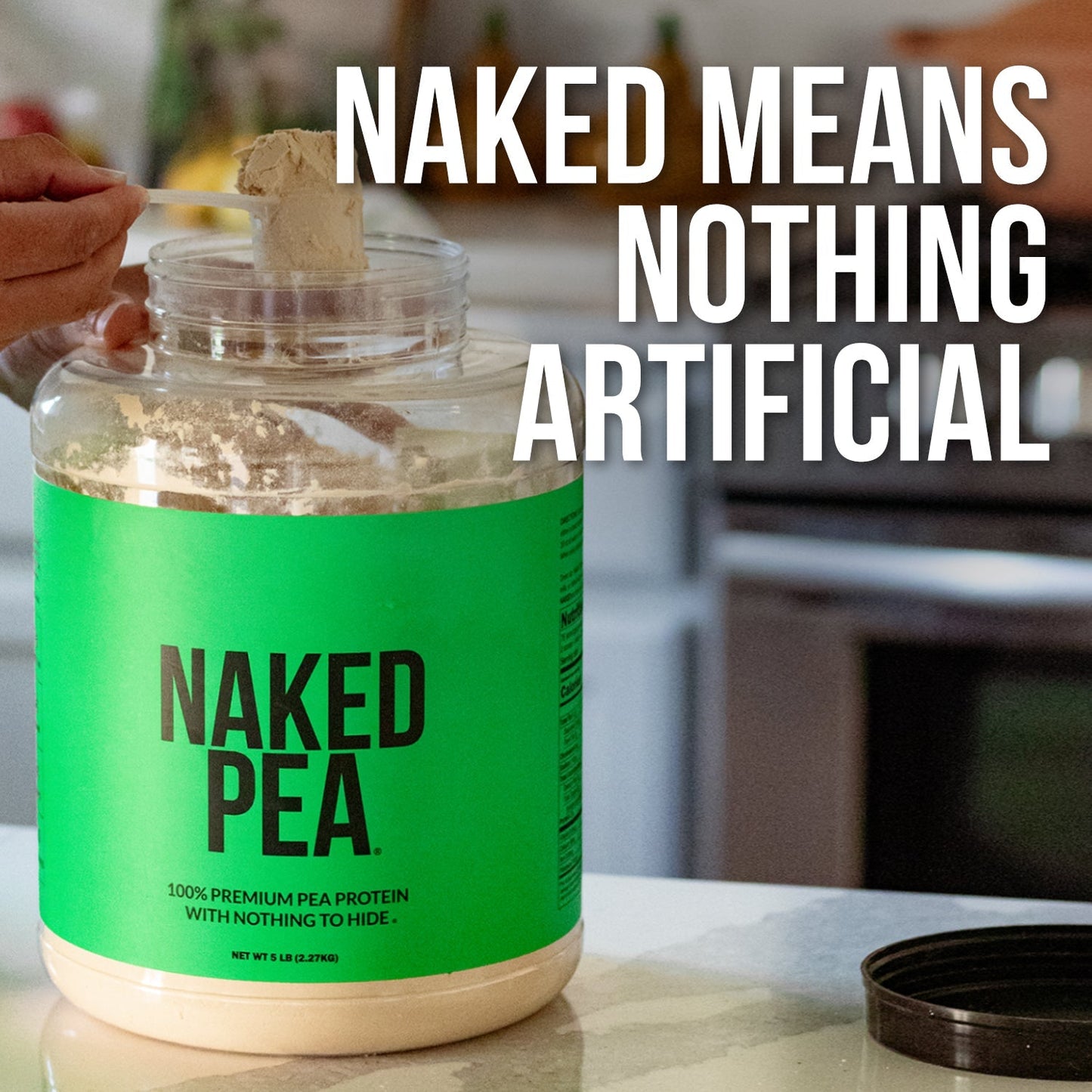 Pea Protein Powder - Unflavored - Standard Size for Convenient Daily Protein Mixing