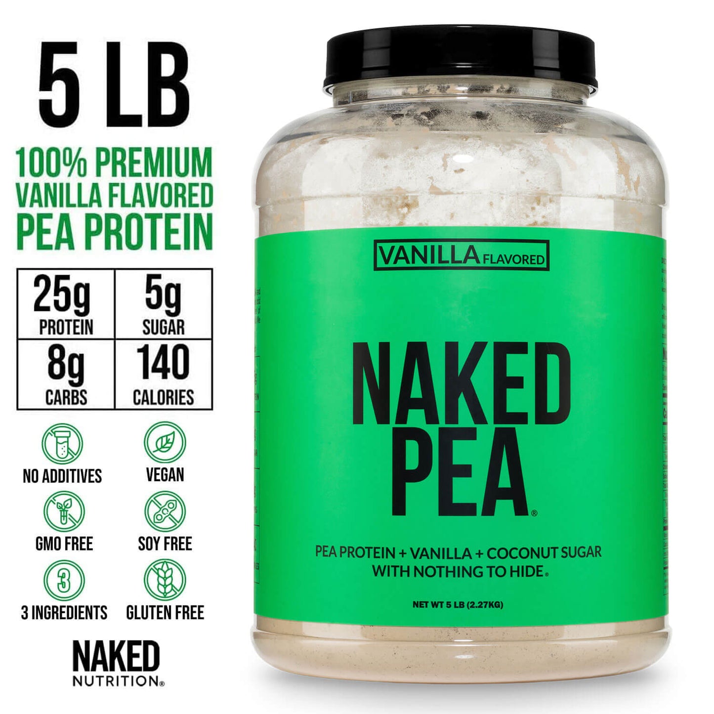 Vanilla Pea Protein Powder - Vanilla - Bulk Size for Convenient Daily Protein Mixing