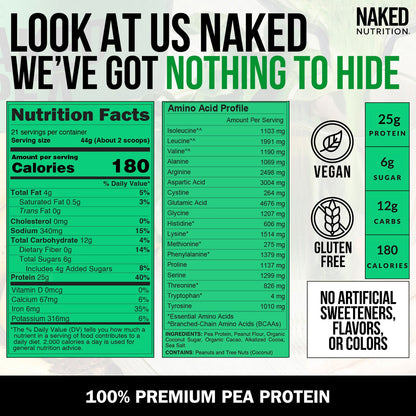 Chocolate Peanut Butter Pea Protein Powder - Chocolate PB - Chocolate Formula for Convenient Daily Protein Mixing
