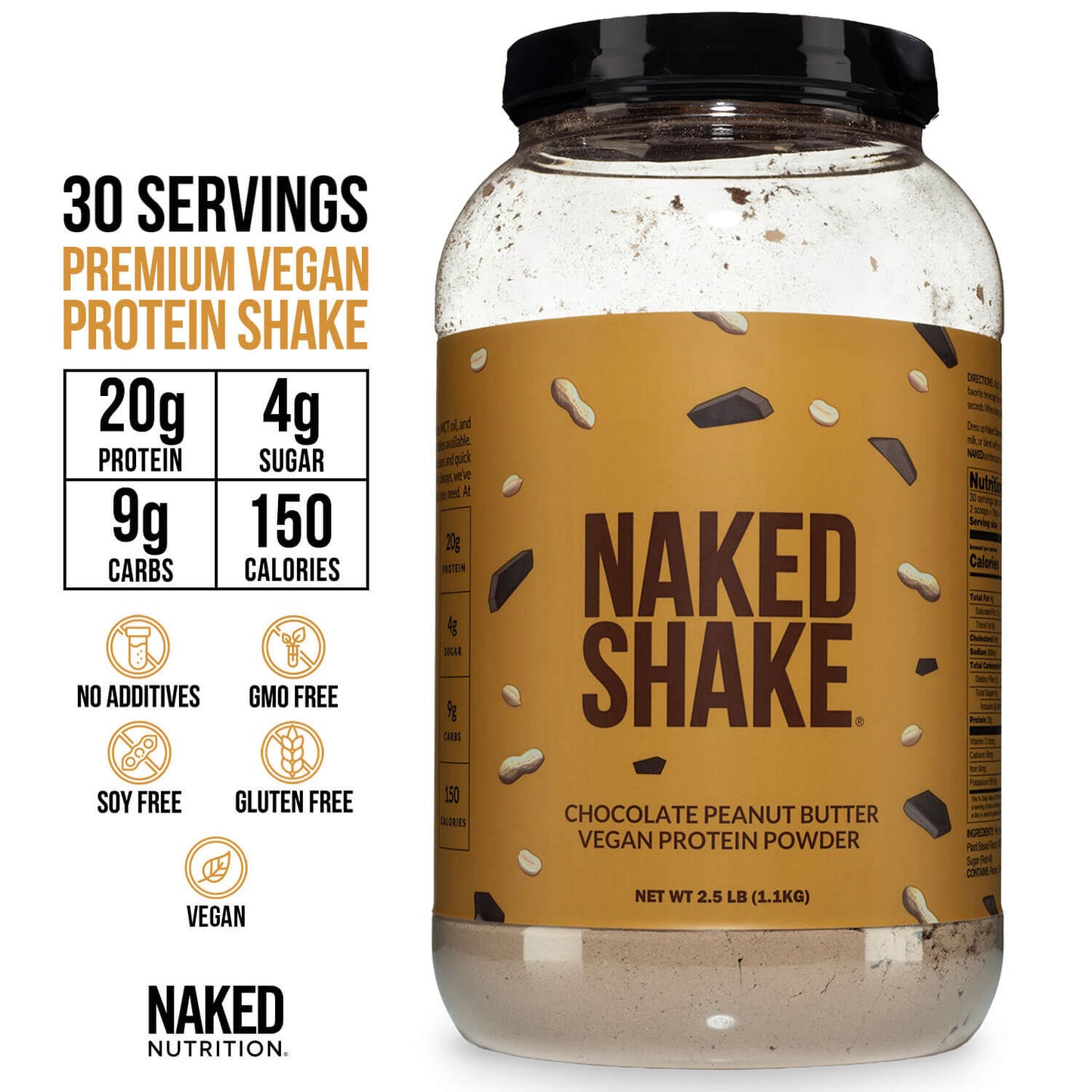 Chocolate PB Protein Shake - Chocolate Peanut Butter for Smooth Shakes at Home or On the Go