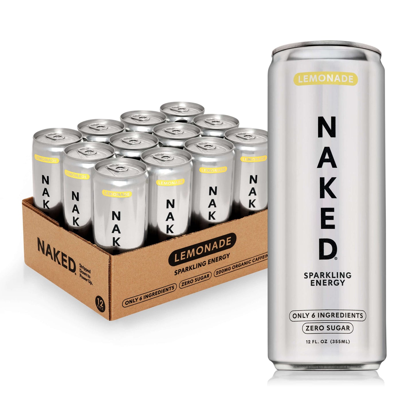 Lemonade Naked Sparkling Energy - Lemonade for Smooth Shakes at Home or On the Go