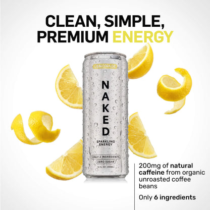 Lemonade Naked Sparkling Energy - Lemonade for Smooth Shakes at Home or On the Go