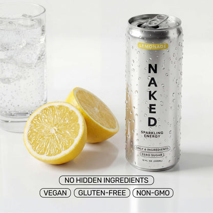 Lemonade Naked Sparkling Energy - Lemonade for Smooth Shakes at Home or On the Go