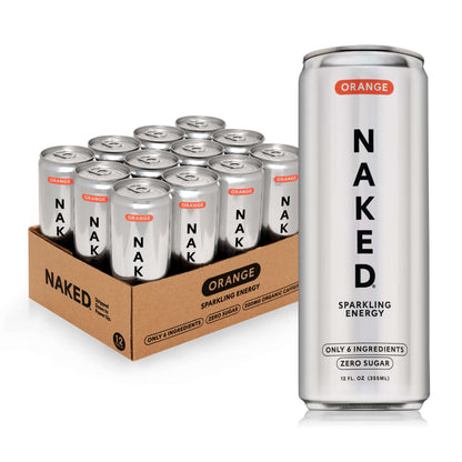 Orange Naked Sparkling Energy - Orange for Smooth Shakes at Home or On the Go