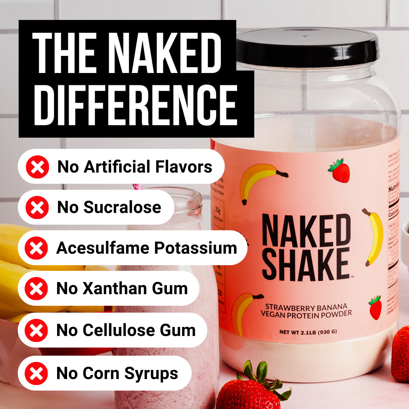 Strawberry Banana Protein Shake - Strawberry Banana for Smooth Shakes at Home or On the Go
