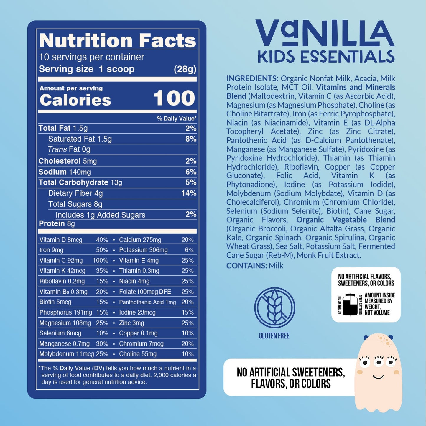Kids Nutrition Shake - Vanilla Formula for Simple Daily Nutrition Routines