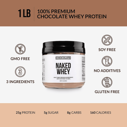 Chocolate Whey Protein Powder 1lb - Chocolate for Convenient Daily Protein Mixing