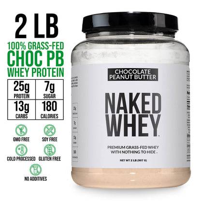 Chocolate Peanut Butter Whey Protein Powder 2LB - Chocolate PB for Convenient Daily Protein Mixing