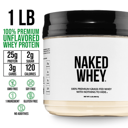 Grass Fed Whey Protein Powder - Unflavored - Compact Size for Convenient Daily Protein Mixing