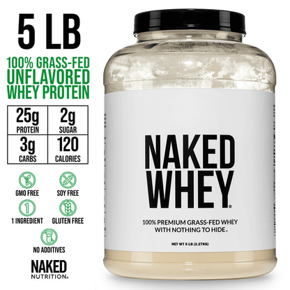 Grass Fed Whey Protein Powder - Unflavored - Bulk Size for Convenient Daily Protein Mixing
