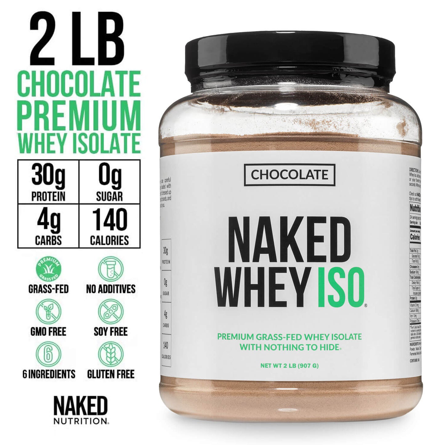 Chocolate Grass - Fed Whey Isolate Protein Powder - Chocolate for Convenient Daily Protein Mixing