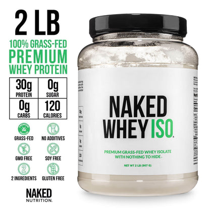Grass Fed Whey Isolate Protein Powder - Unflavored for Convenient Daily Protein Mixing