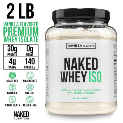 Vanilla Grass - Fed Whey Isolate Protein Powder - Vanilla for Convenient Daily Protein Mixing