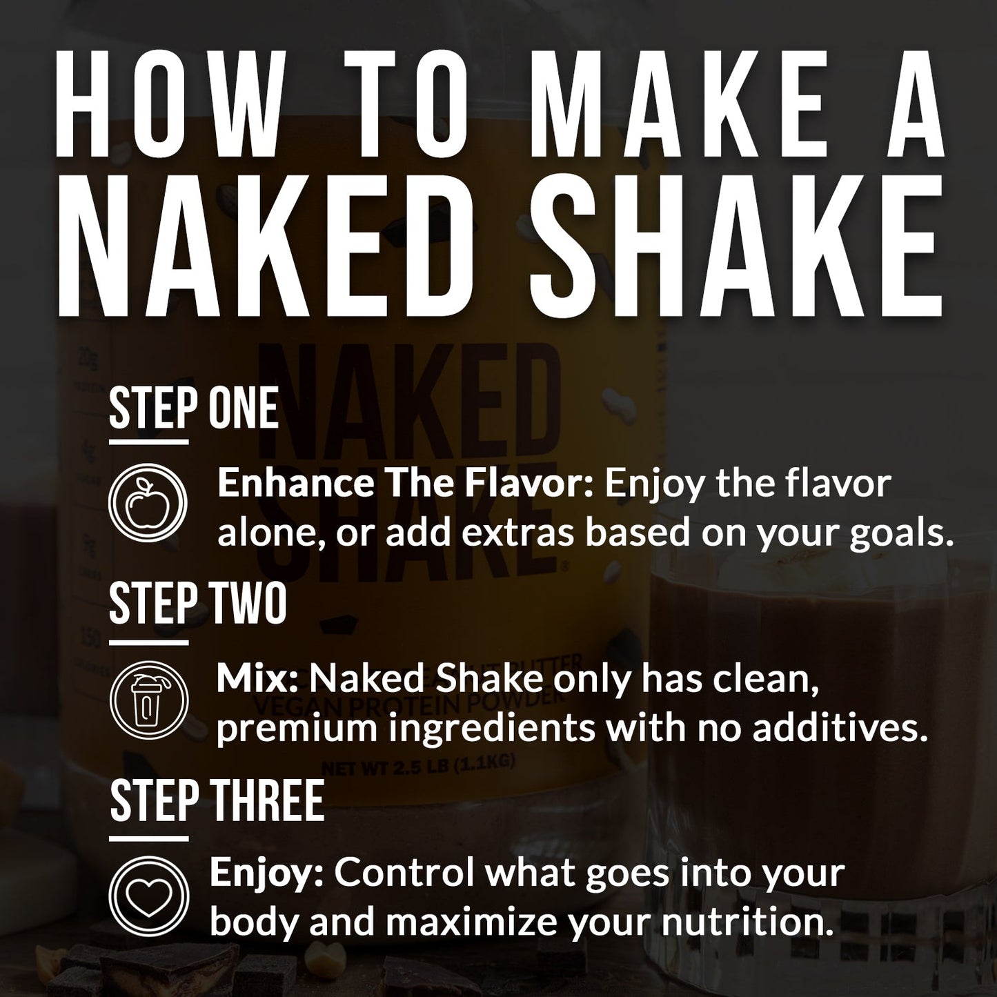 Chocolate PB Protein Shake - Chocolate Peanut Butter for Smooth Shakes at Home or On the Go