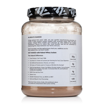 Chocolate Grass - Fed Whey Isolate Protein Powder - Chocolate for Convenient Daily Protein Mixing